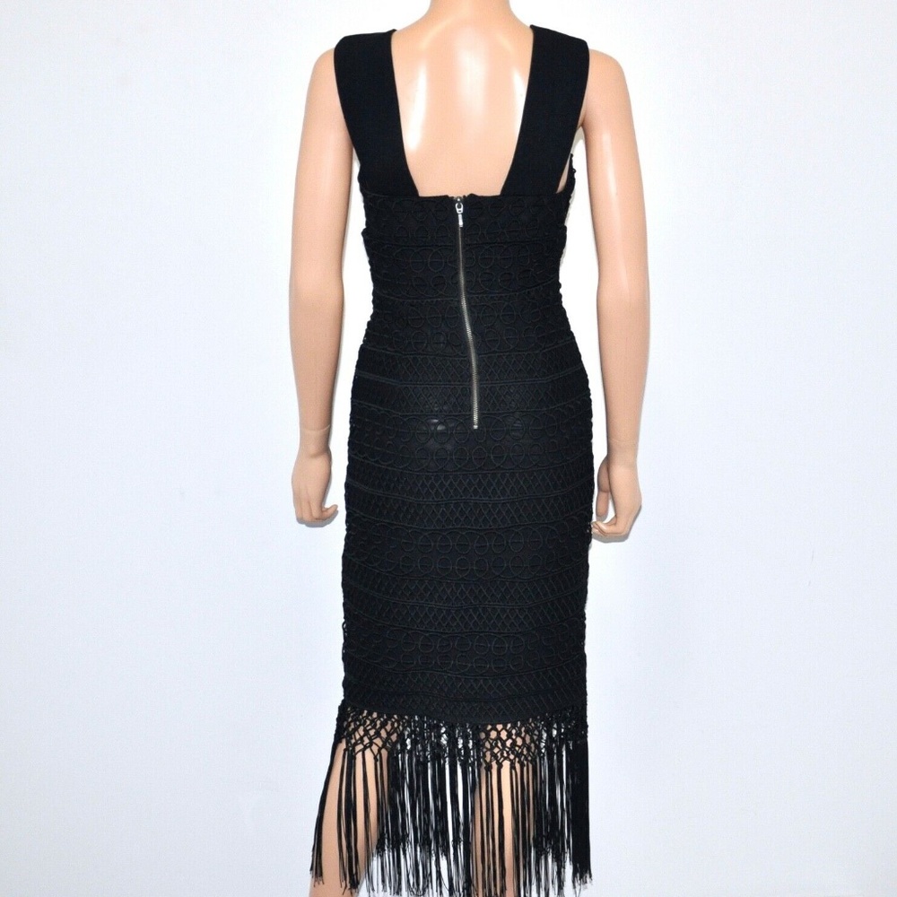 SOLD! SHEIKE Sexy Crochet Fringe Trim Cut Out Midi Dress - Picture 8 of 12